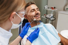 Man receiving dental care